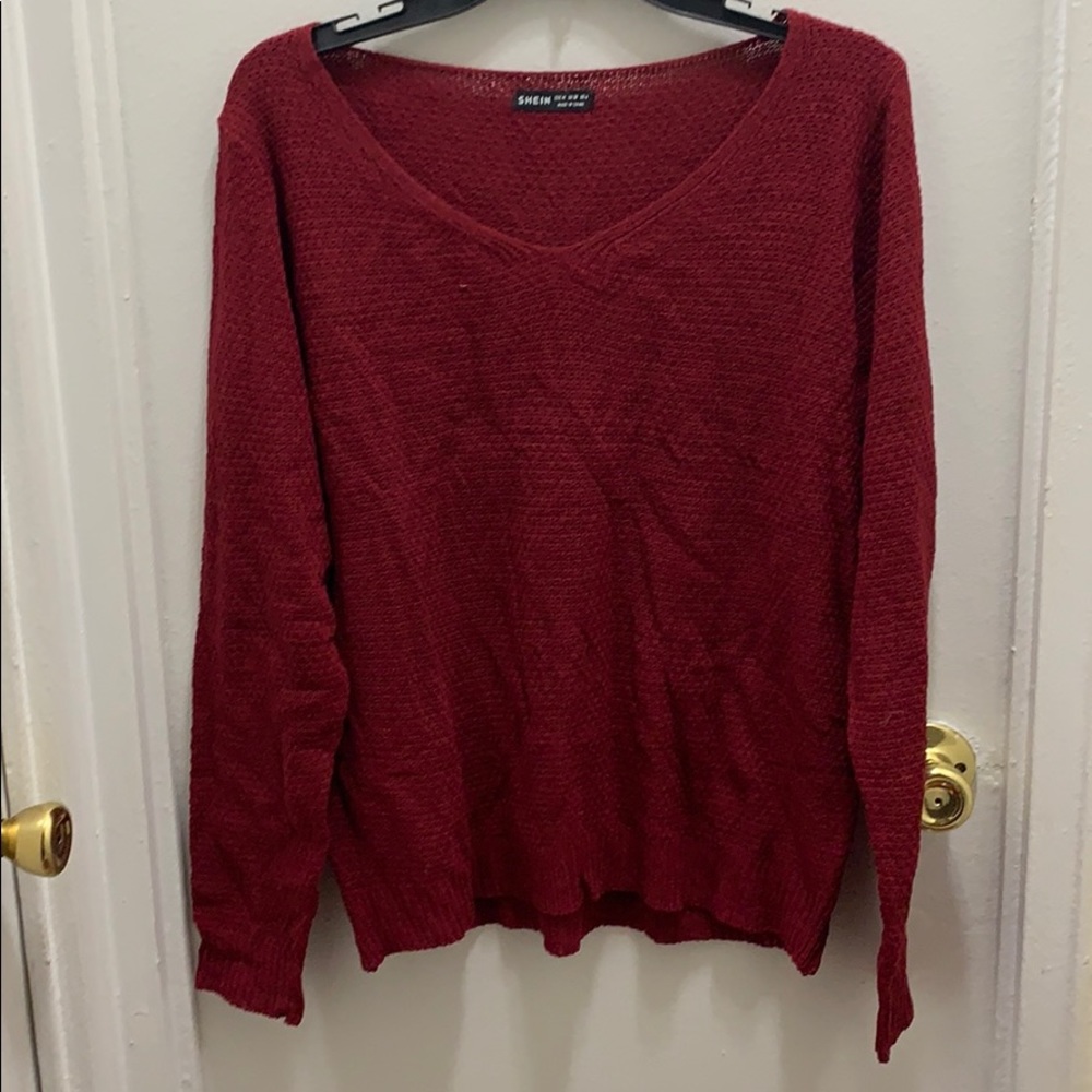 Red slouchy sweater